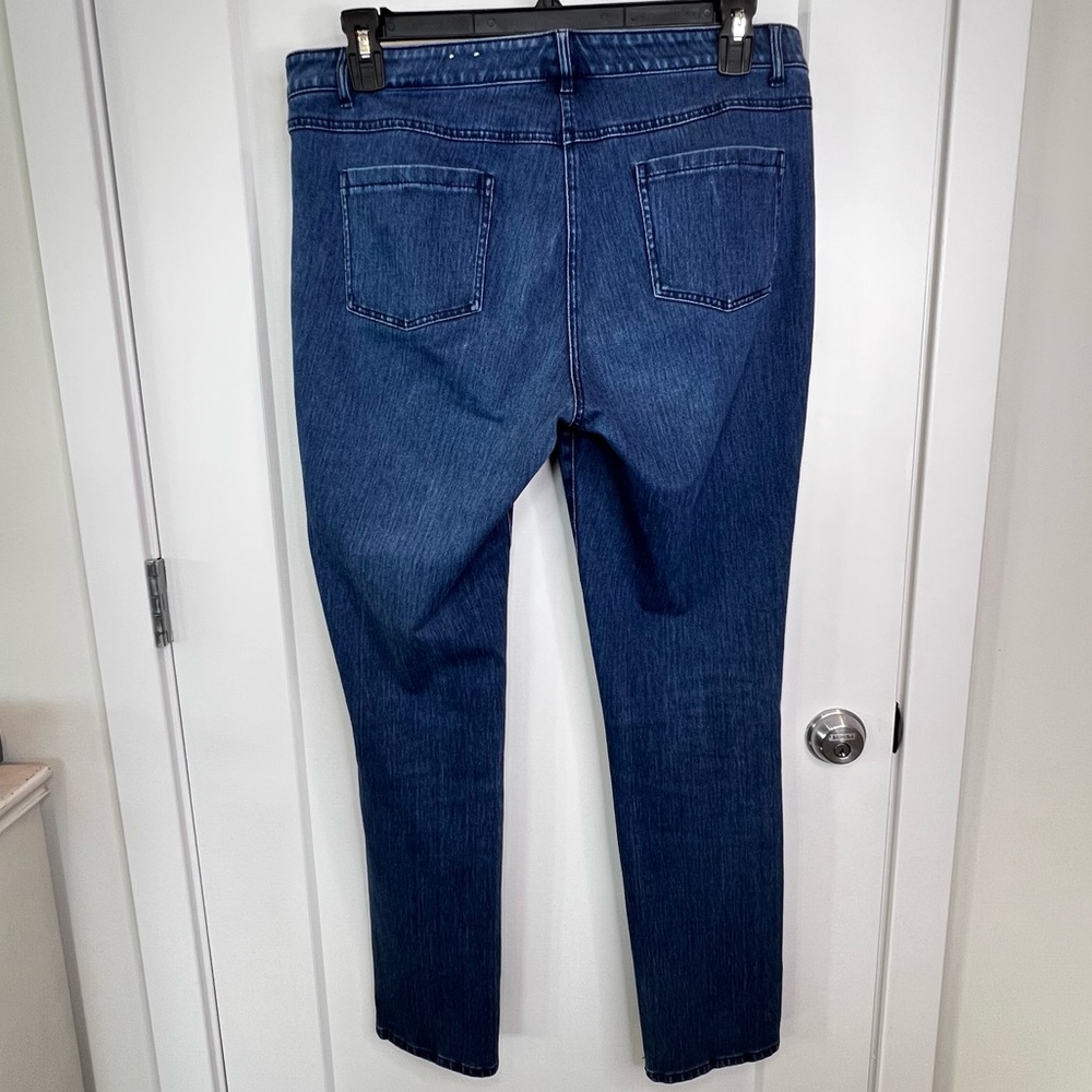 J. MCLAUGHLIN Dark Wash Straight Leg Jeans 14 Classic Stretch Mid Rise Denim - Picture 13 of 15